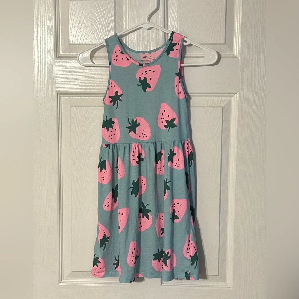 Carter's Kids Strawberry Print‎ Dress - Pink and Blue